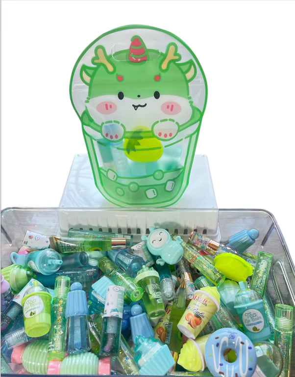 Lippie Bag Kawaii - 7 Beautiful Lipsticks in 4 Colorful Design, Reusable Zipper Bag with Balms,Glosses, Dyes & More.
